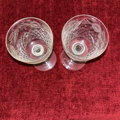 2 Arcadia Caesar Wine Glasses Mint Condition 7 1/2 Inches