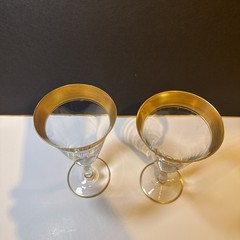 Vintage Gold encrusted Ice Tea Glasses (set of 2) footed base