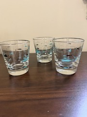 Vintage MCM Set of 3 Libbey Mediterranean Atomic Fish Whiskey Rocks Glasses