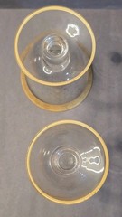 Set of 2 Tiffin Franciscan Melrose Clear Gold Encrusted Claret Wine Glasses 5″