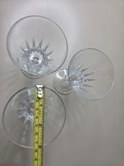Vintage Italian Glass Wine Goblets Set of 3 – Clear Fluted Faceted Design