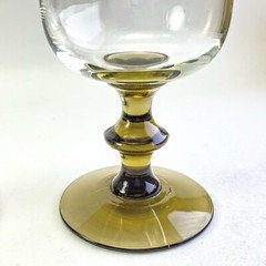 Vintage Libbey Two-Tone Tawny Brown Tulip Goblet Glass Stemware 5.75 “ Set Of 2