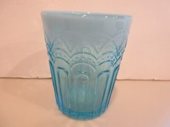 EAPG BLUE OPAL 4″ TUMBLER WITH COLUMNS