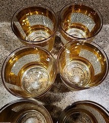 Kashmir Irene Pasonski Rock Wiskey Glasses-Set Of 8-22K Gold MCM Washington-Wow!
