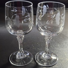 Princess House Bordeaux Crystal Wine Water Goblet 1980’s Set of 2 Excellent