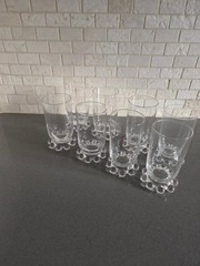 Imperial Glass Candlewick Footed Juice Glasses 4″ Tumblers Set of 8