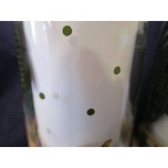 Anchor Hocking Plaid Tattersall Rooster Tumblers French Country Farmhouse A Pair