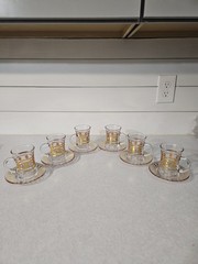 Vintage «Red Kitchen» Glassware Set In Original Box Retro 12 Piece