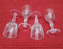 French Glass Aperitif Shot Liquor Stemware Glass 3 7/8″ Tall 2″ Wide Set of 4