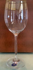Cristalleria Fumo Handmade Wine Glasses w/Gold rim, Original Box, Set of 2