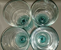 Set(4) Cristal D’Arques-Durand COUNTRY MANOR TURQUOISE Water Goblet 14oz Glasses