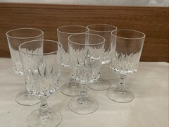 6 Crystal Water Goblets/Wine Glasses Vintage – Cristal d’Arque – no chips