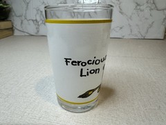 Vintage 1970’s Children’s Animal Juice Glass by Becker Milk Co. Ferocious Lion