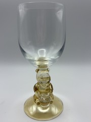 Vintage Walt Disney Company Winnie the Pooh Amber Stem Wine Glass Goblet 6.25”