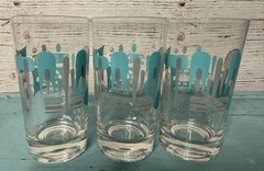 Vintage Anchor Hocking Blue Heaven Tumblers Xs 3 NICE