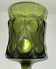 Noritake Spotlight Olive Green Glass 4 Stemmed Iced Tea Goblet Glasses