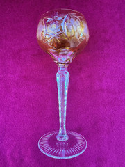 Set of 4 Cut to Clear Glass Crystal Wine Hock Glasses Multicolor 8.25″H LOT #2