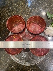 Vintage Ruby Red Bartlett Collin’s Goblets Water Tea Wine Set Of 4 Gift