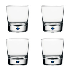 Orrefors Crystal Intermezzo Blue Double Old Fashioned Glass (Set of Four)