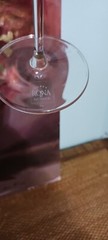 Rona Wine Glasses Signed Crystal 2 elegant long stem slovakia handmade