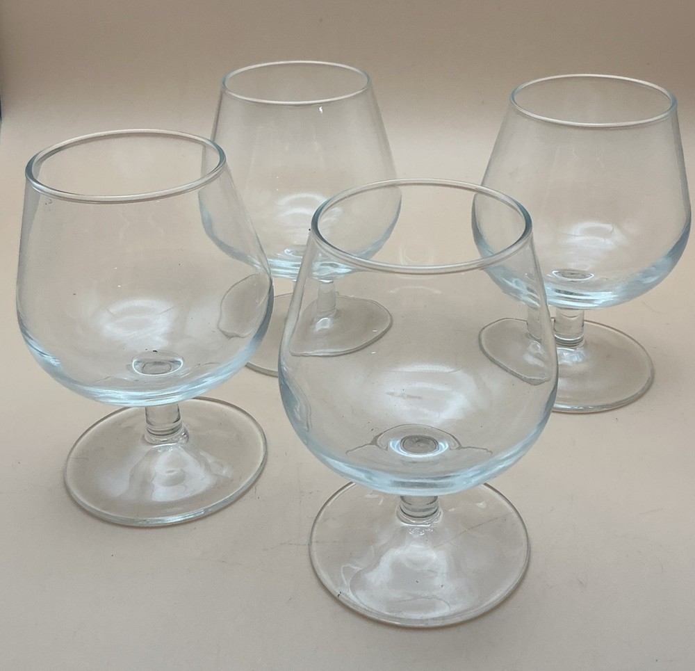 Vintage Brandy Snifter Glasses Made in France Set of 4 Cognac Bourbon 3.5”