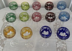 Nachmann 16-Piece Traube 7-Colors Tall Hock Wine Glasses – 8 1/4″ – Germany