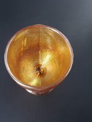 Vintage CARNIVAL GLASS GOBLET, 4¾»x3½», amber