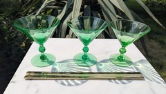 Very Rare Vintage Fry-9 Uranium Green Wine Glass by Fry