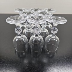(8) Import Assoc Claudia Cordial Glasses Set Vintage Ball Stemware Bar Retro Lot