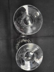 Set of 2 Libbey Rock Sharpe HALIFAX Stem Footed Water Goblet Glass Etched Floral