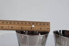 Vitreon Queens Lusterware Silver Fade Ombre Rocks Glasses Set of 3 Vintage MCM