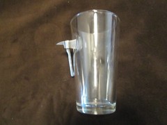 Original One BenShot Glass Tumbler imbedded with fire Axe 16 oz. Handmade in USA