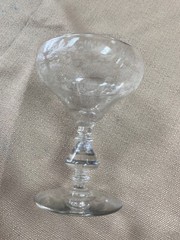 5 etched crystal footed drinking glass 4 inch’s tall super nice estate set