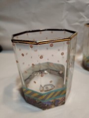 Makenzie-Childs Aurora NY Garland Polka Dot Glass Picther W/ 2 Tumblers