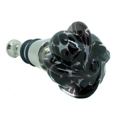 Murano Glass Bottle Stopper Dark Purple Silver Wine Prosecco Venice Gift Box