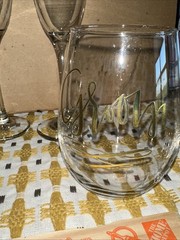Portmeirion Botanic Garden-Spode-Trad Mr&Mrs, Groom Wine Goblets-10 GLASSES