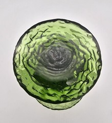 MCM Lenox Impromptu Hand Blown Glass Green Crinkle Goblet 1 Pc, 12oz