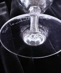 Vintage Crystal Wine Glasses RIVIERA signed VAL ST LAMBERT 6 1/8″ Lot Of 4