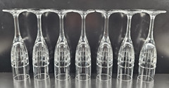 7 Ralph Lauren Cocktail Party Fluted Champagne Set Crystal Clear Stemware RL Lot