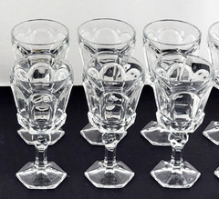 Fostoria Virginia Clear 6 Crystal Wine Goblets Glasses 6″ H 5 oz NEW OLD STOCK