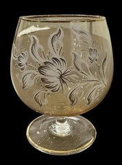 Vintage Hand Painted Italian Cordial Glasses Set Of 4 22K Gold Trim Perfect