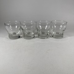 Vintage Libbey Clear Glass Barware Drinking Glasses – 3 1/4″ T Lot of 4