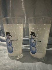 Set of 2 KIG indonesia snowman Christmas glasses