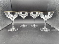 4-Vintage Crystal Noritake «Troy» Stemware Champagne Tall Sherbet 5 3/8” RARE EC