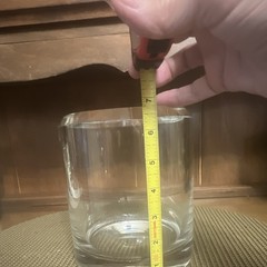 Clear, glass vase, 5.16 pounds, 6 inches across at the top 7 inches tall