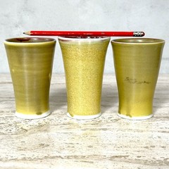 Trio (3) Michael McCarthy Studio Art Pottery Tumblers /Cups/Vases