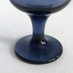 Dusky Blue Etched Roses Drinking Glasses Connoisseur Tulip Shape 12 Oz Set of 2