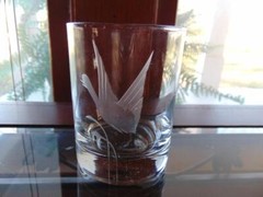 Gray Cut Canadian Goose Double Old Fashioned Glass 12 oz