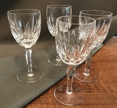 4 WATERFORD CRYSTAL KILDARE CLARET WINE GLASSES GLASS