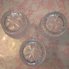 Vintage Cut Glass Tumblers Set Of 3